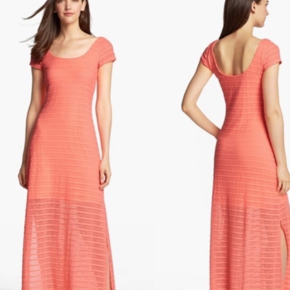 Lilly Pulitzer Coral Stripe Knit Maxi Dress